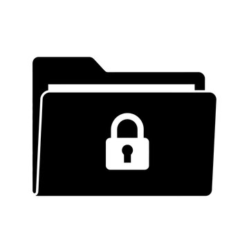 Black Folder with White Lock Icon.