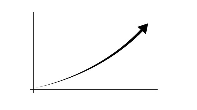 Financial data and diagrams showing a steady increase in profits. Growth And Success Arrow. arrow rising transparent channel.