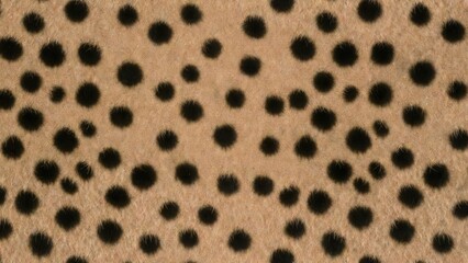 Obraz premium Close-up view of a cheetah's distinctive spotted fur pattern on a light brown background
