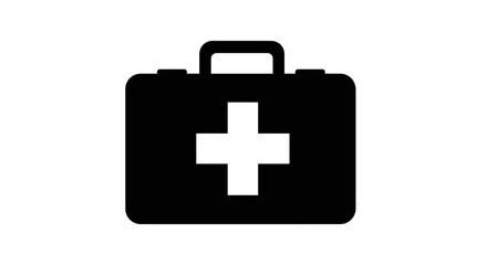 Black medical first aid kit box.