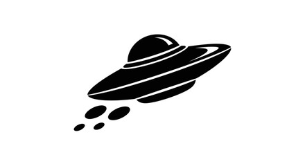 Black spaceship with white lines flying. © ahmad