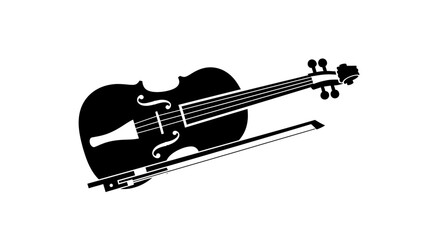 Black silhouette of a violin instrument. © ahmad