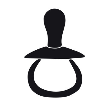 Vector hand drawn doodle sketch colored pacifier isolated on white background