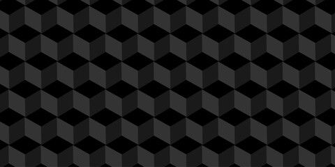 Vector structure box minimal black abstract cube square wall texture. geometric tile hexagon mosaic wall grid wallpaper. minimal geometric block cube isometric mosaic texture background.