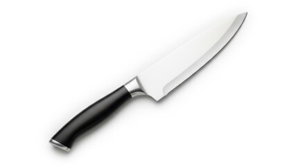 Sharp Chefs Knife on White Background for Culinary Use.