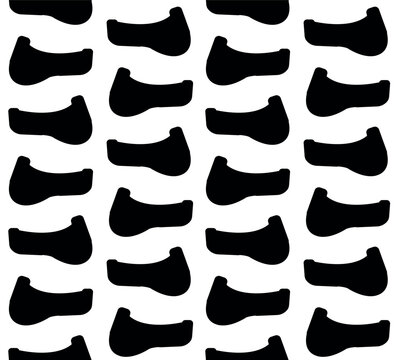 Vector seamless pattern of flat outline horse riding saddle pad isolated on white background
