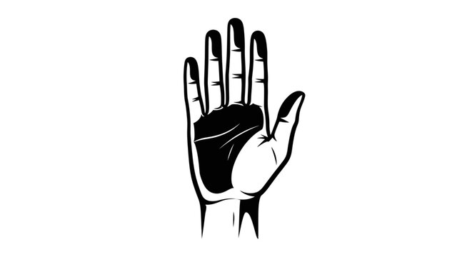Hand with palm facing outward gesture.