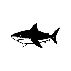 Obraz premium Simple Shark Silhouette on White Background vector illustration