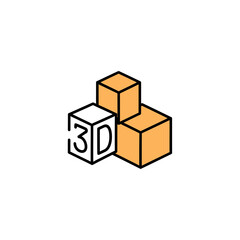 Fototapeta premium Minimalist 3D Blocks Icon vector illustration