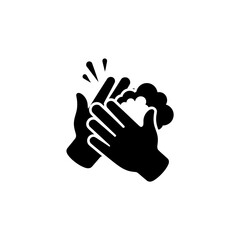 Obraz premium Hands Washing Icon with Foam vector illustration