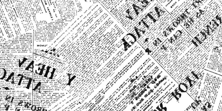 white rough blank dirty old english newspaper page grunge wallpaper texture.