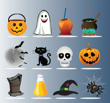 halloween icons set