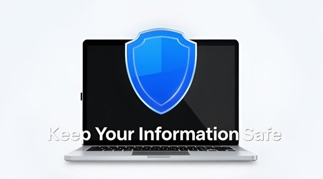 Laptop displaying a prominent golden padlock icon symbolizing robust data protection and internet security