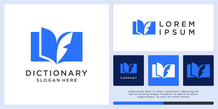 Dictionary logo design with fur and book