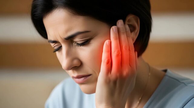 Woman experiencing ear pain and discomfort