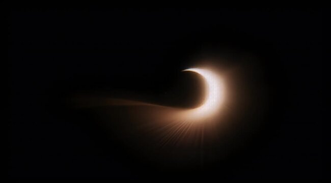 A dramatic capture of a crescent moon with bright glow and corona effect