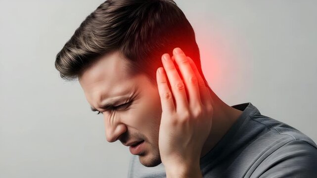 Man experiencing severe headache or migraine