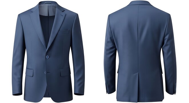 Mockup of a denim blue color two button formal blazer for man