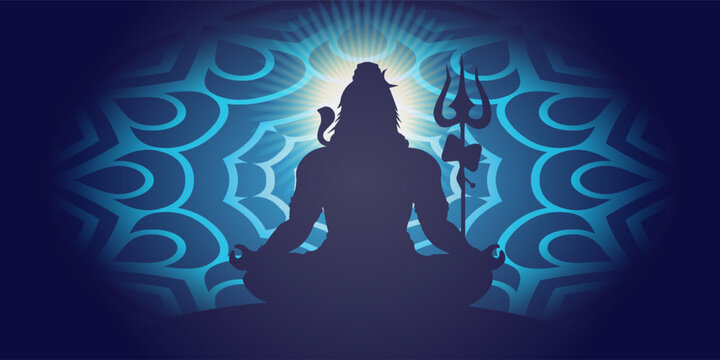 Happy Maha Shivratri traditional Indian festival celebration background vector