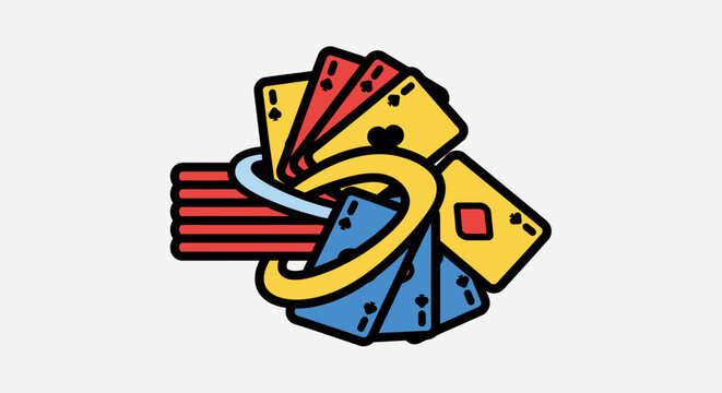 Colorful Playing Cards Illustration for Games and Entertainment