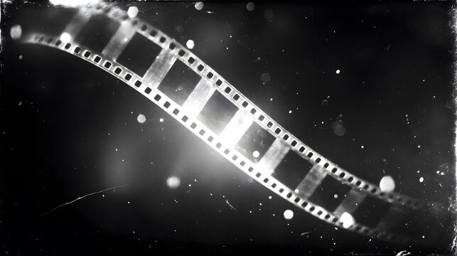 Filmstrip with light leaks and dust particles vintage motion picture background