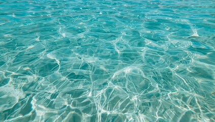 Fototapeta premium Crystal Clear Tropical Water Surface with Sunlight Reflections