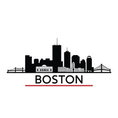 Fototapeta premium A black silhouette of the boston skyline with the city s name