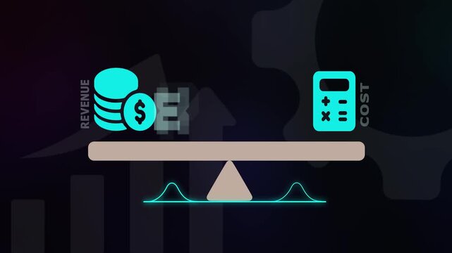 Efficient expense management and cost control concept showing income balance on a financial scale for companies