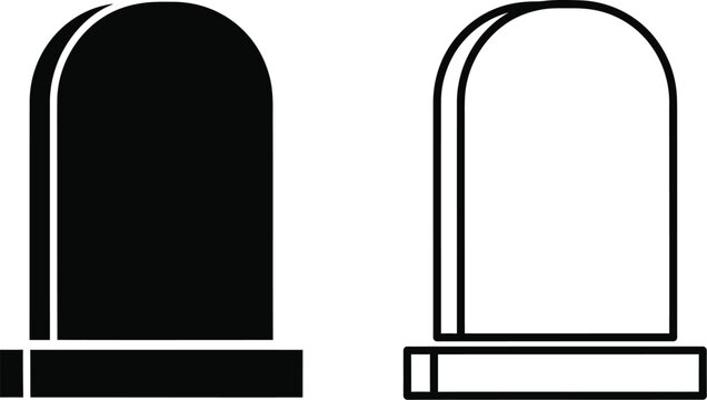 Black and white tombstone icons Vector