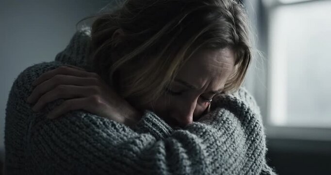 Woman Suffering from Mental Distress.