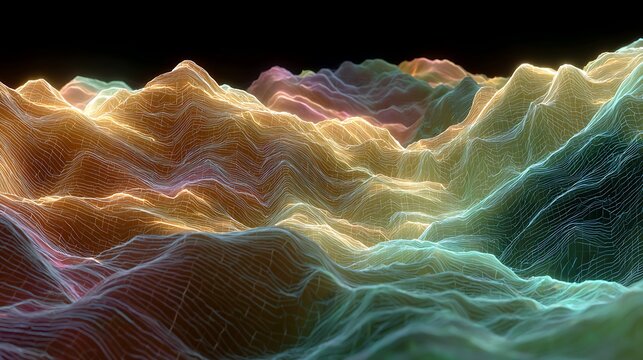 Abstract blue fractal energy pattern with glowing cells and plasma waves