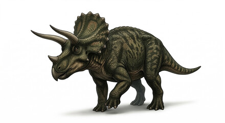 Fototapeta premium Isolated Triceratops Illustration on White Background