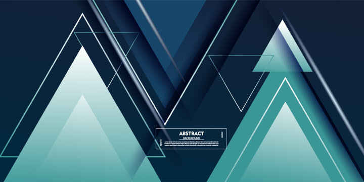 Abstract background of overlapping blue and green triangles for graphic design. Dynamic blue background. Eps10 vector.