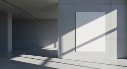 Obraz premium Minimalist Modern Art Gallery Interior with Clean Concrete Walls and Bright Natural Light