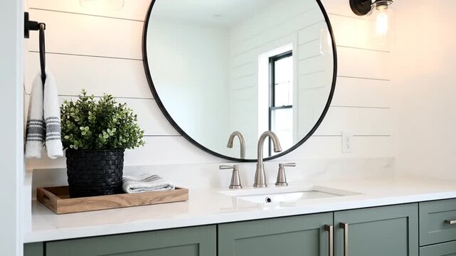 Modern bathroom vanity sink.