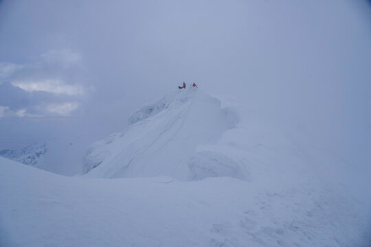 skiing in the mountains, Lespezi Peak, Fagaras Mountains, Romania 