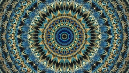Obraz premium Intricate blue and gold mandala pattern