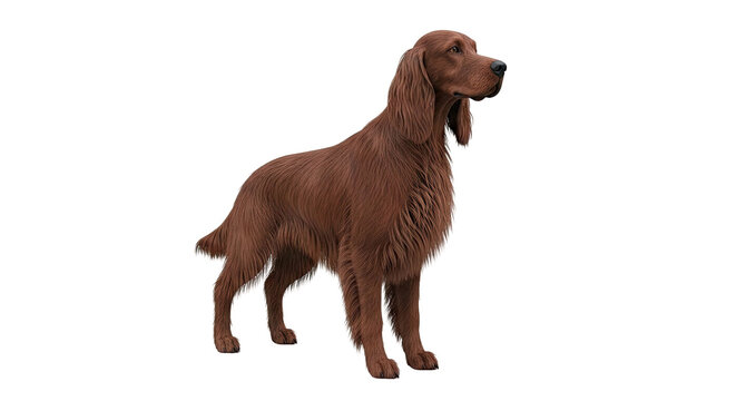Irish Setter Dog Standing Profile View
