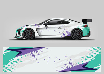 abstract background for sport car livery wrap design, vehicle wrap sticker and decal © Lancar