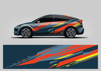 modern background for sport car livery wrap design, vehicle wrap sticker and decal © Lancar