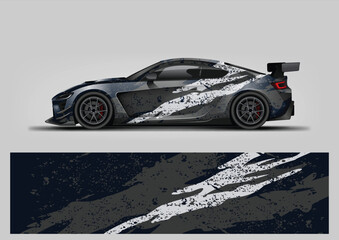 Abstract grunge for sport car livery wrap design, vehicle wrap sticker and decal © Lancar