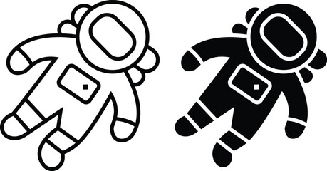 Black and white astronaut in space suits astronauts helmets © Sumi