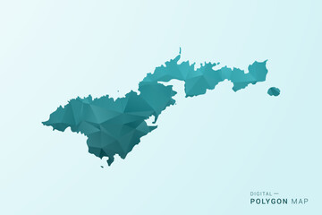 American Samoa Map - Polygon style vector illustration in teal blue-green low poly geometric design, modern minimal silhouette. © Whatever