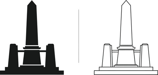 Fototapeta premium Obelisk monument landmark architecture Vector