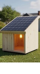 Fototapeta premium Solar-Powered Dog House - Sustainable Shelter for Pets.