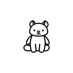 Fototapeta premium Cute Bear Line Art Icon vector illustration