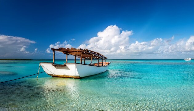 boat moored on the beach san pedro ambergris caye belize