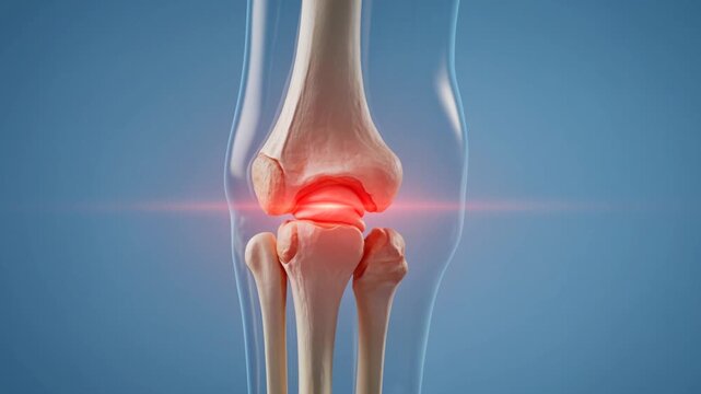 Detailed Human Knee Bone Anatomy Illustration