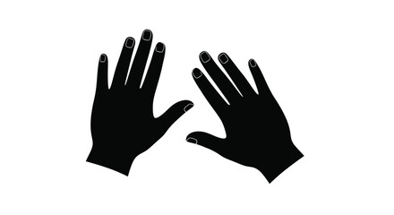 Obraz premium Silhouette of two hands facing each other palms forward