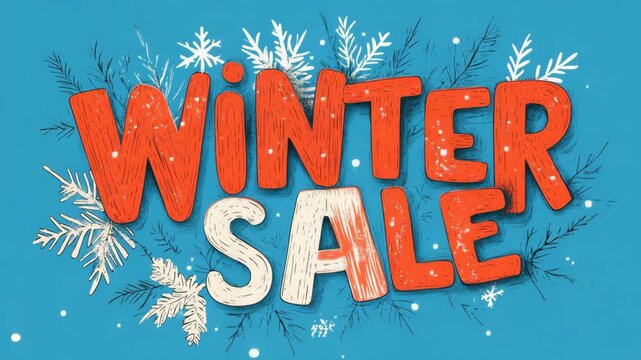 selective focus seasonal sale animation winter holiday shopping video